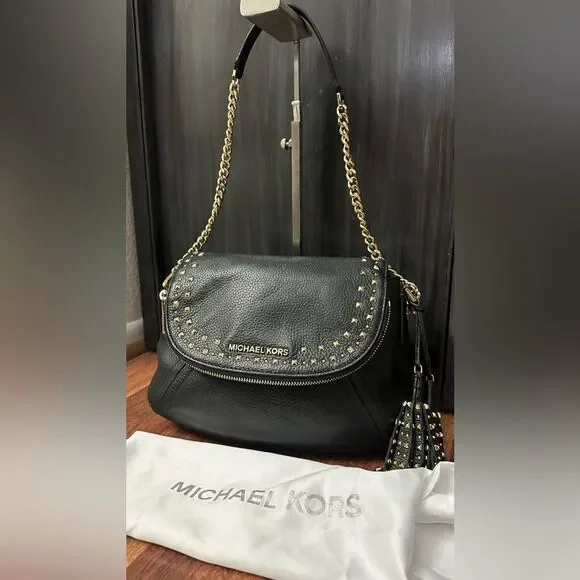 Michael Kors Aria Studded Medium Convertible Black - Picture 2 of 8